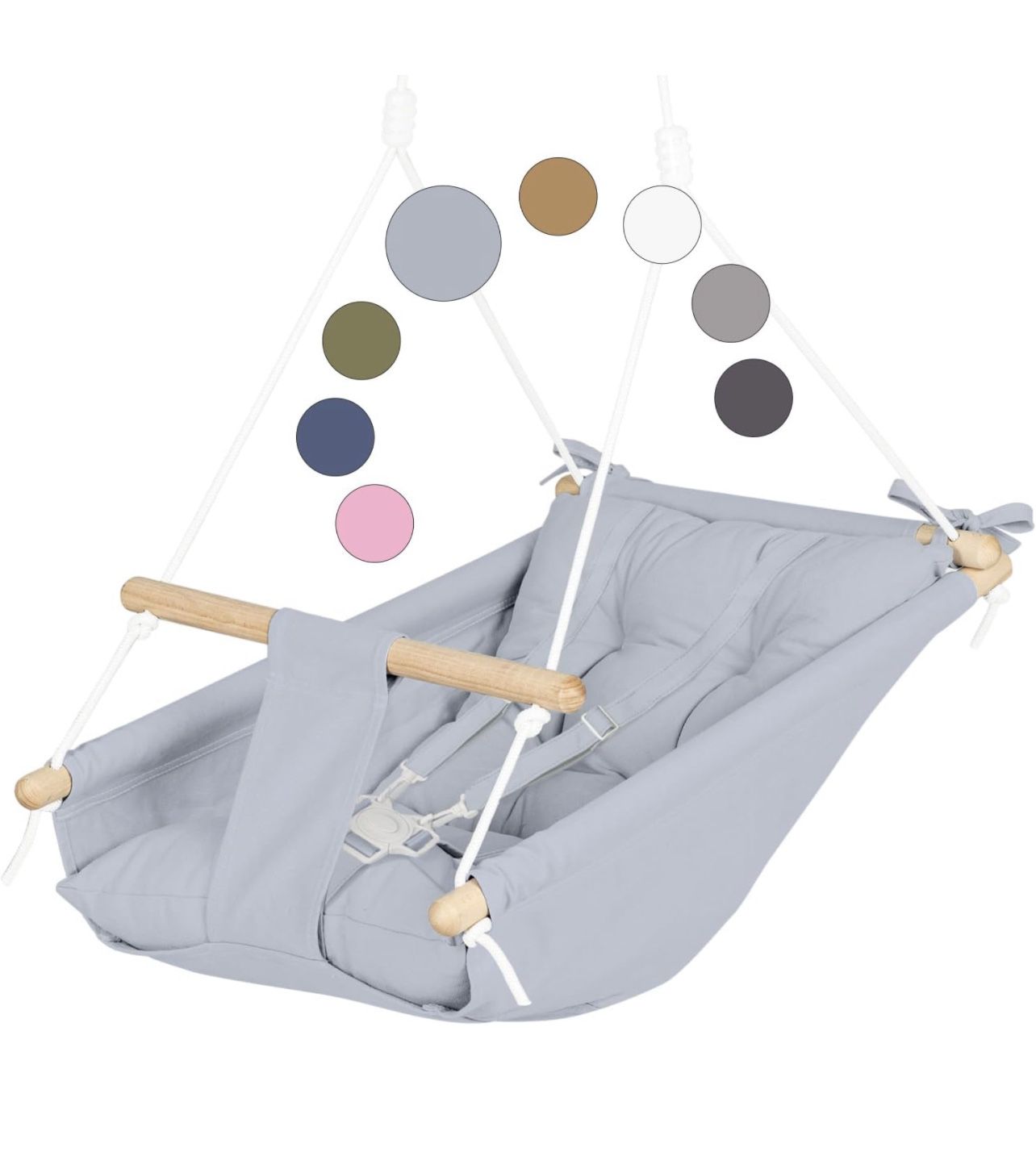 Kids Canvas Swing Wooden Hanging Chair