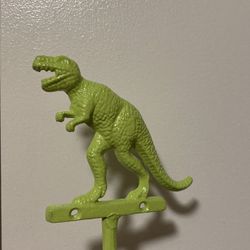 Cool Cast Iron Green Dinosaur Hook