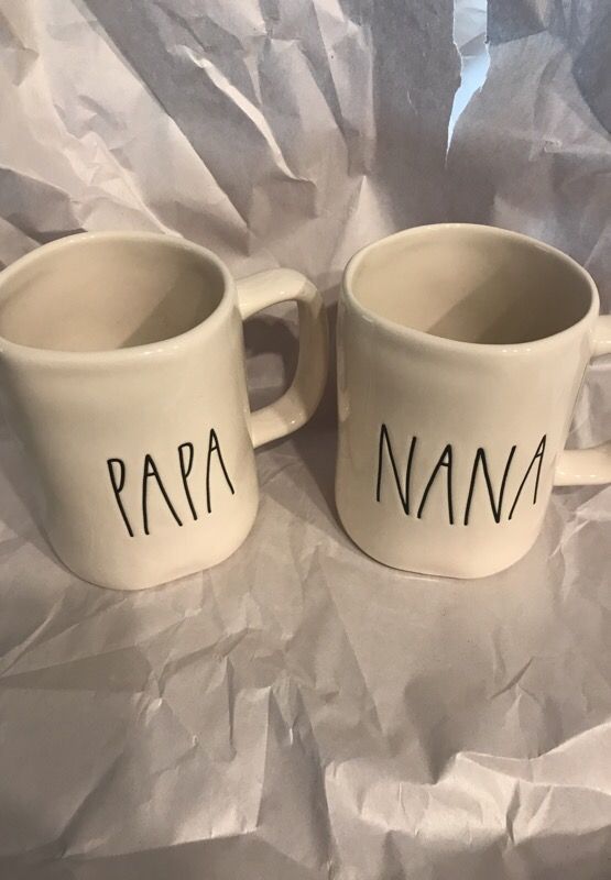 Rae Dunn Nana and Papa mugs