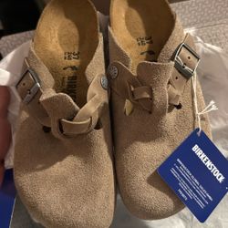 Birkenstock Boston Braided (Taupe Size 6) Narrow Fit 