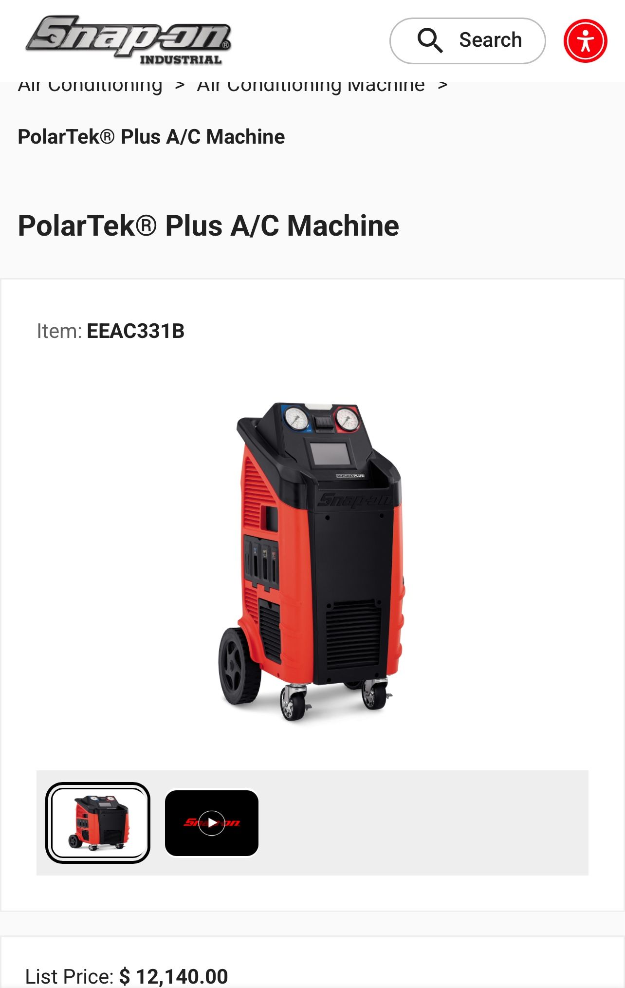 Snap On A/C Machine