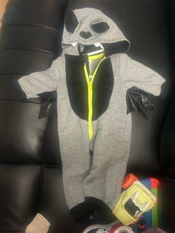 0-3 Baby Bat Halloween Costume Zip-Up Romper