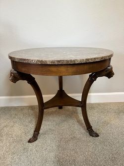Round Marble Top Accent Table