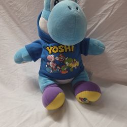 Rare Build A Bear BLUE YOSHI Plush Nintendo Super Mario Bros. Limited Ed