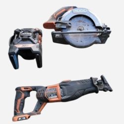 RIDGID -reciprocating saw/  6-1/2 inch circular saw/ mini job site AM/FM