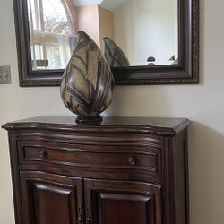 Wood Mirror With Console 