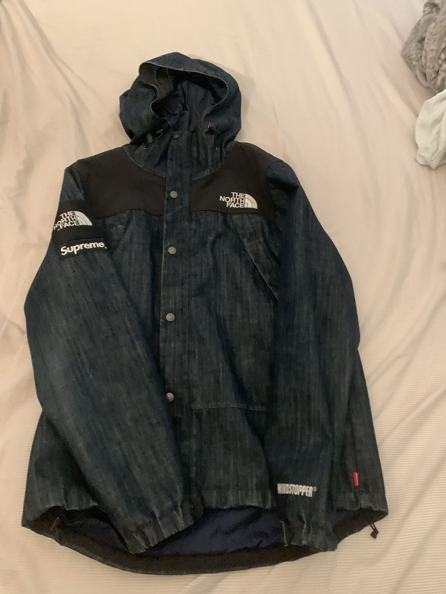 The North Face Supreme Denim Parka Jacket Sz M