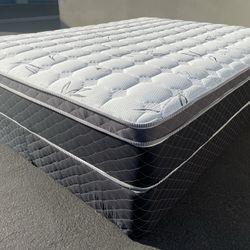 Queen Bamboo Orthopedic Pillow Top Mattress And Boxspring!