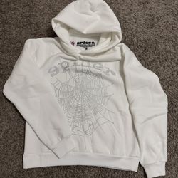 Oh White Rhinestone Spider Hoodie
