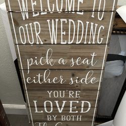 Wooden Sign For Wedding