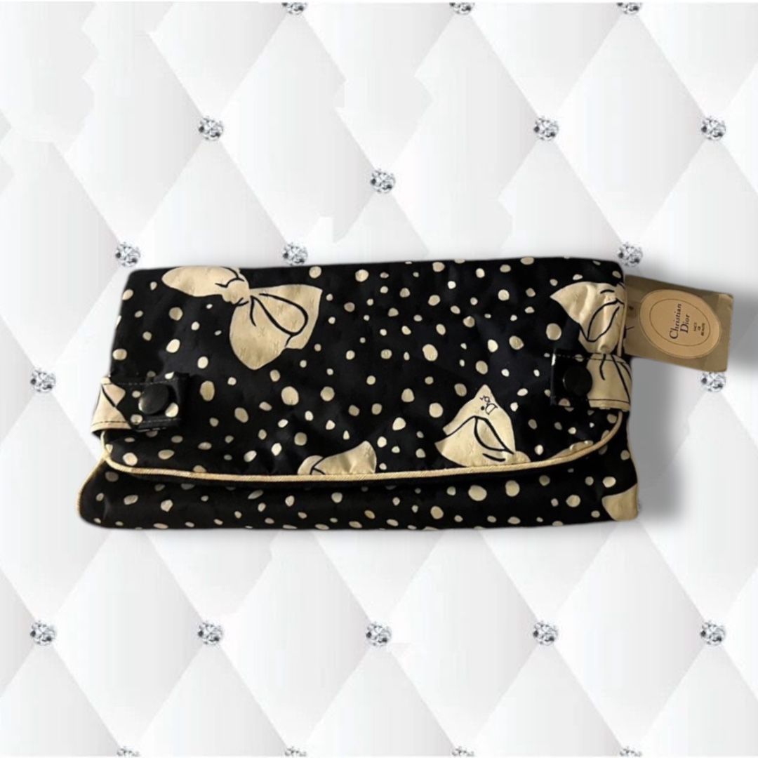 Vintage Christian Dior Bow Roll-Up Travel Bag