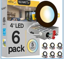NUWATT 4 Inch LED Bronze Recessed Lighting 5CCT 2700K-5000K, Dimmable, 6 PK