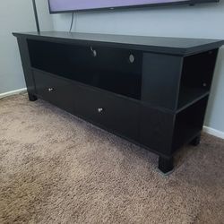 Black Entertainment Center w/ Drawers & Shelves