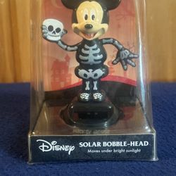 New, Never Opened Disney Skeleton Mickey Mouse Solar Bobble Head
