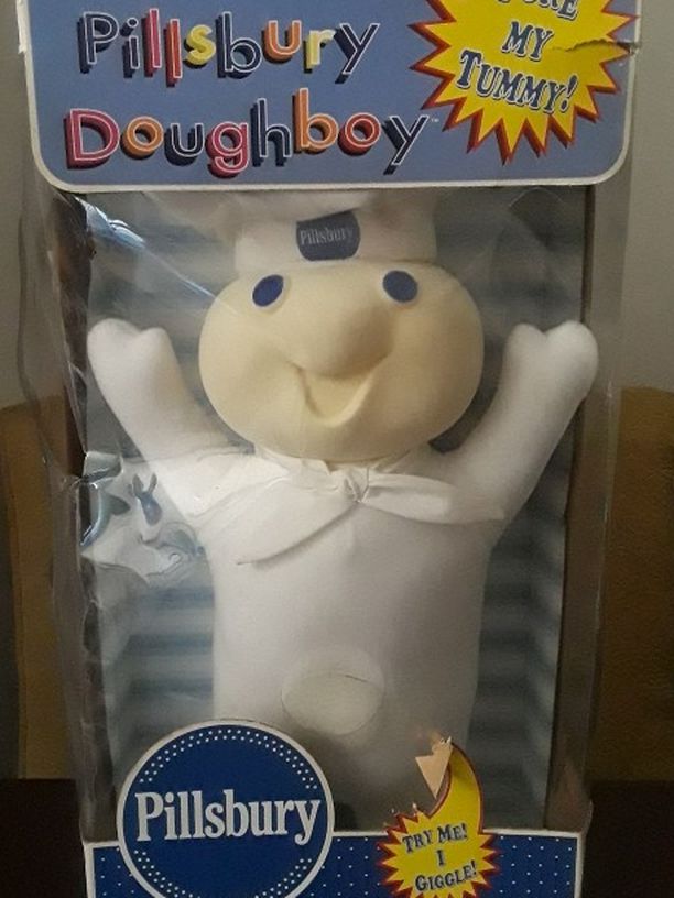 Vintage 1997-18" Pillsbury Doughboy Plush POKE MY TUMMY DOLL
