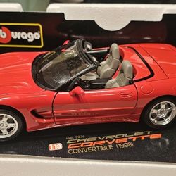 Bburago Diamonds 1998 Chevy Corvette Convertible Red 1:18 Diecast Car