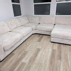 New 127x127x66 Corduroy Sectional Couch / Free Delivery 