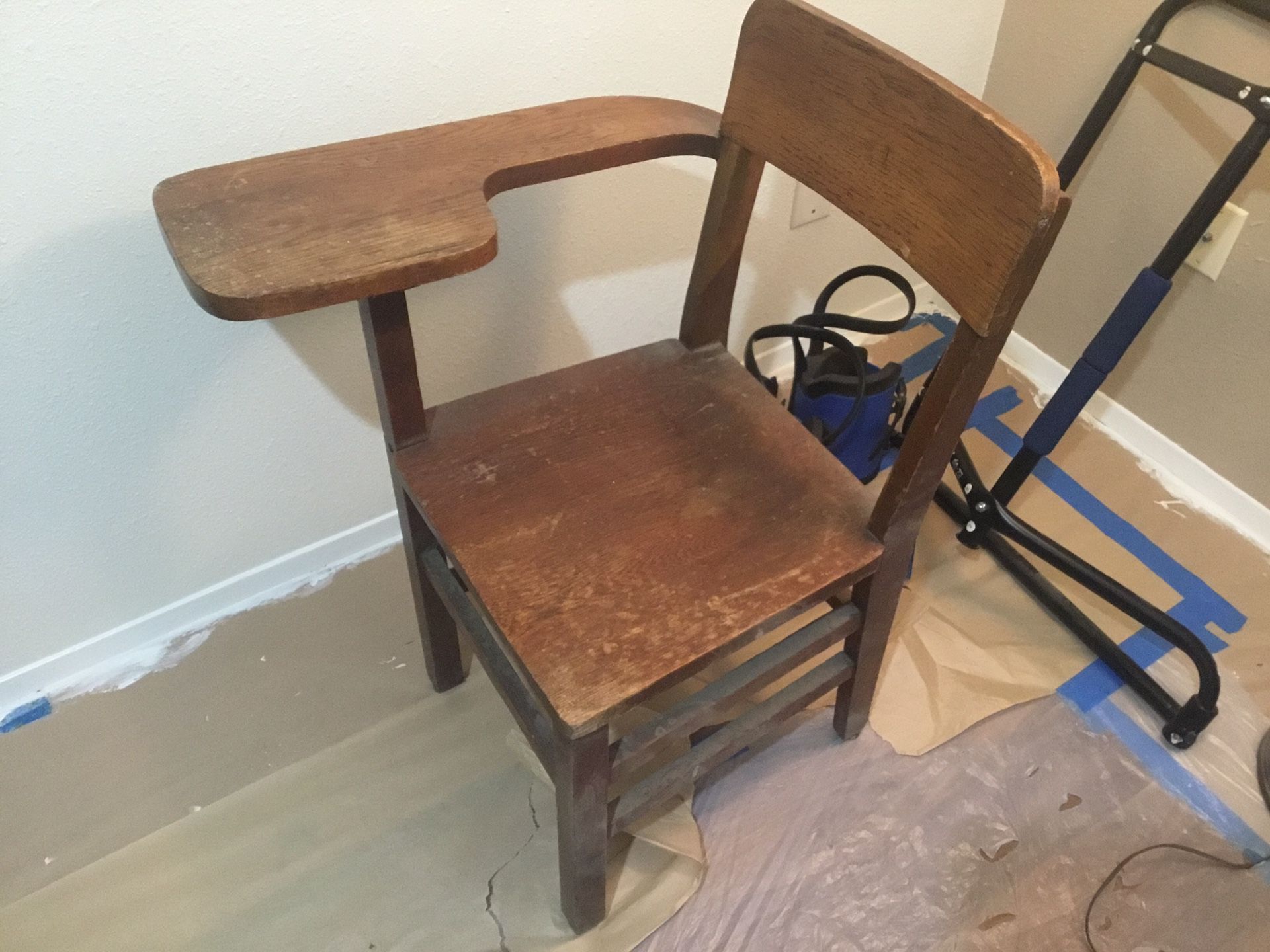 Old Oak school chair/desk