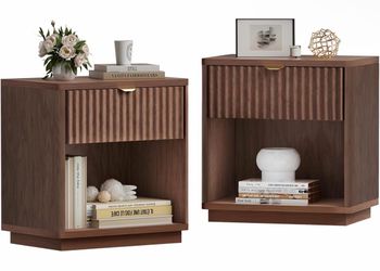 🪵  NEW Set of 2 Modern Nightstands- (Sealed in Boxes)