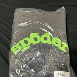Sp5der Hoodie ( Gray & Green) XL 