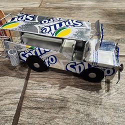 Hand made sprite can car - Folk Art