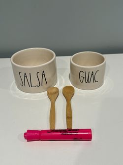 Salsa and Guacamole Bowls with Spoons $5