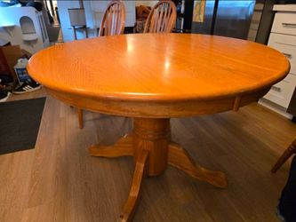 All Wood Dining Table With Two Chairs