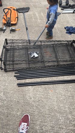 Black metal rack