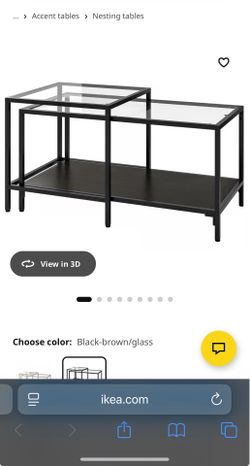 IKEA VITTSJÖ Nesting Tables Set of 2 – Black