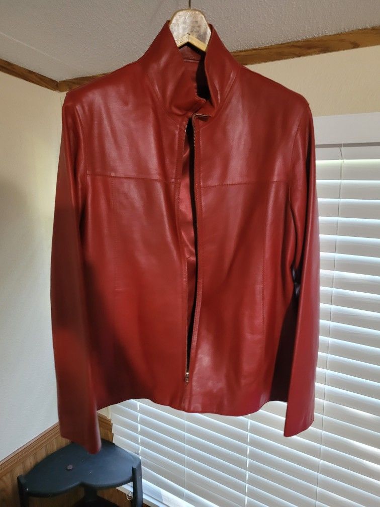 Woman's Rosleen Red Leather Jacket