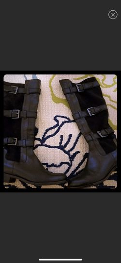 Cole Haan Leather moto boots Suede size 7 Black