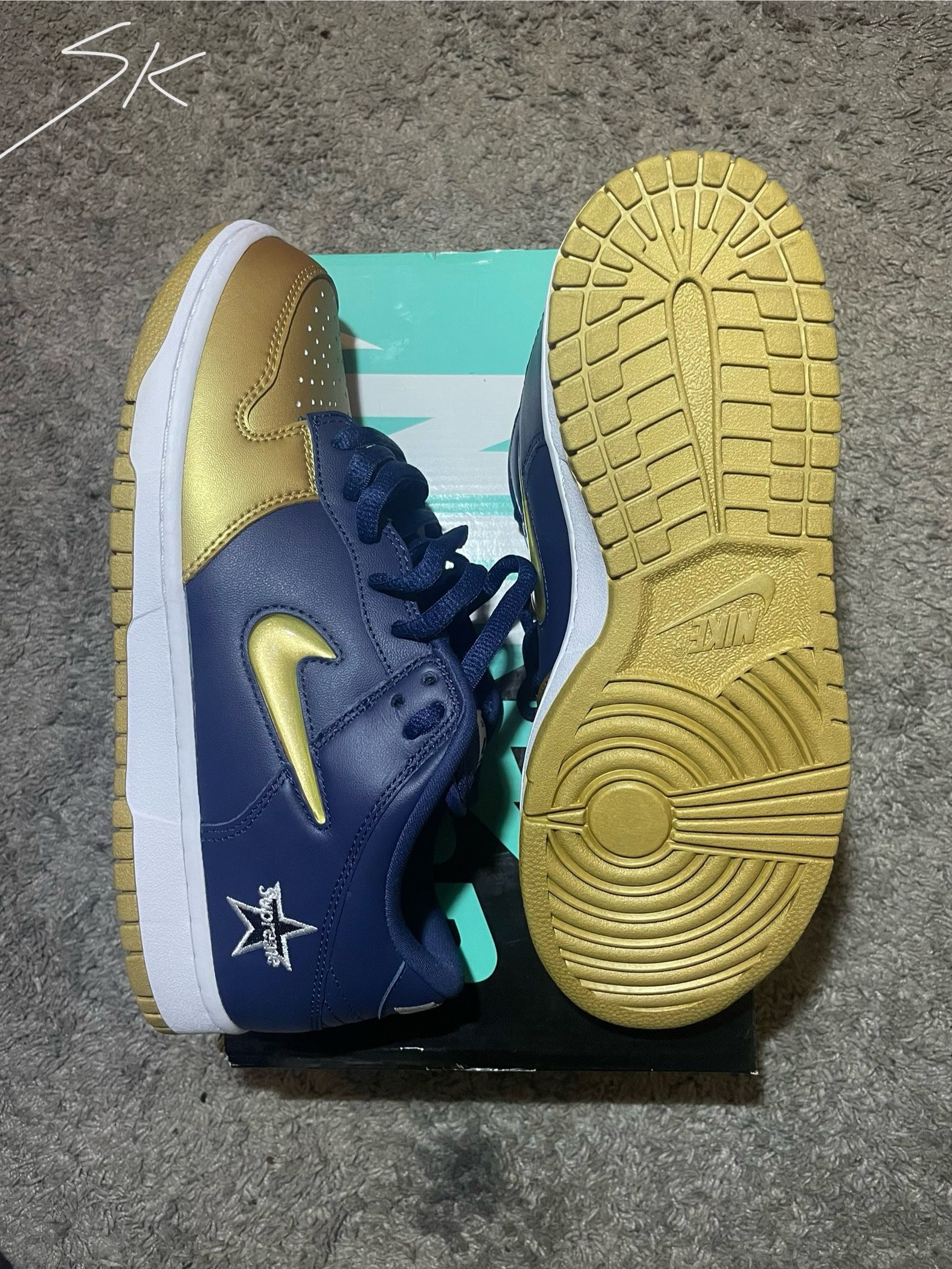 Nike SB Dunk Low Supreme Jewel Swoosh Gold