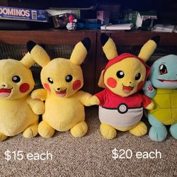 Build A Bear Pokemon Pikachu, Squirtle, Eevee And Growlithe