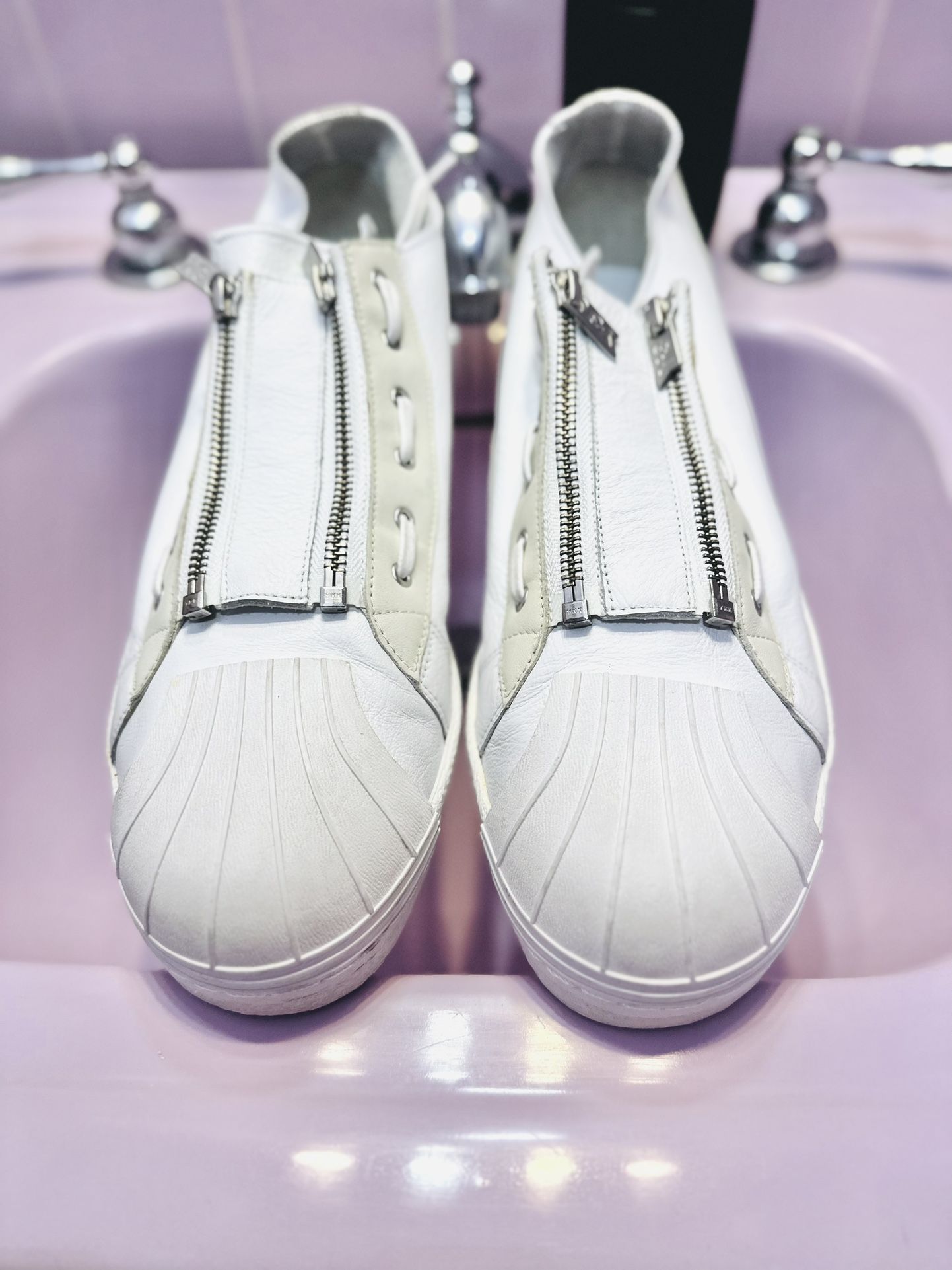 Adidas Y 'Super Zip' Shoes, White Leather,