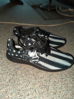 The Punisher Black & White American Flag Sneakers