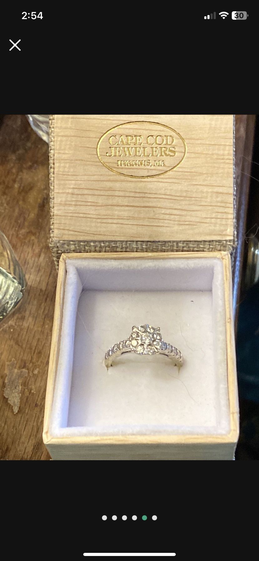 10kt White Gold Diamond Ring Size 9