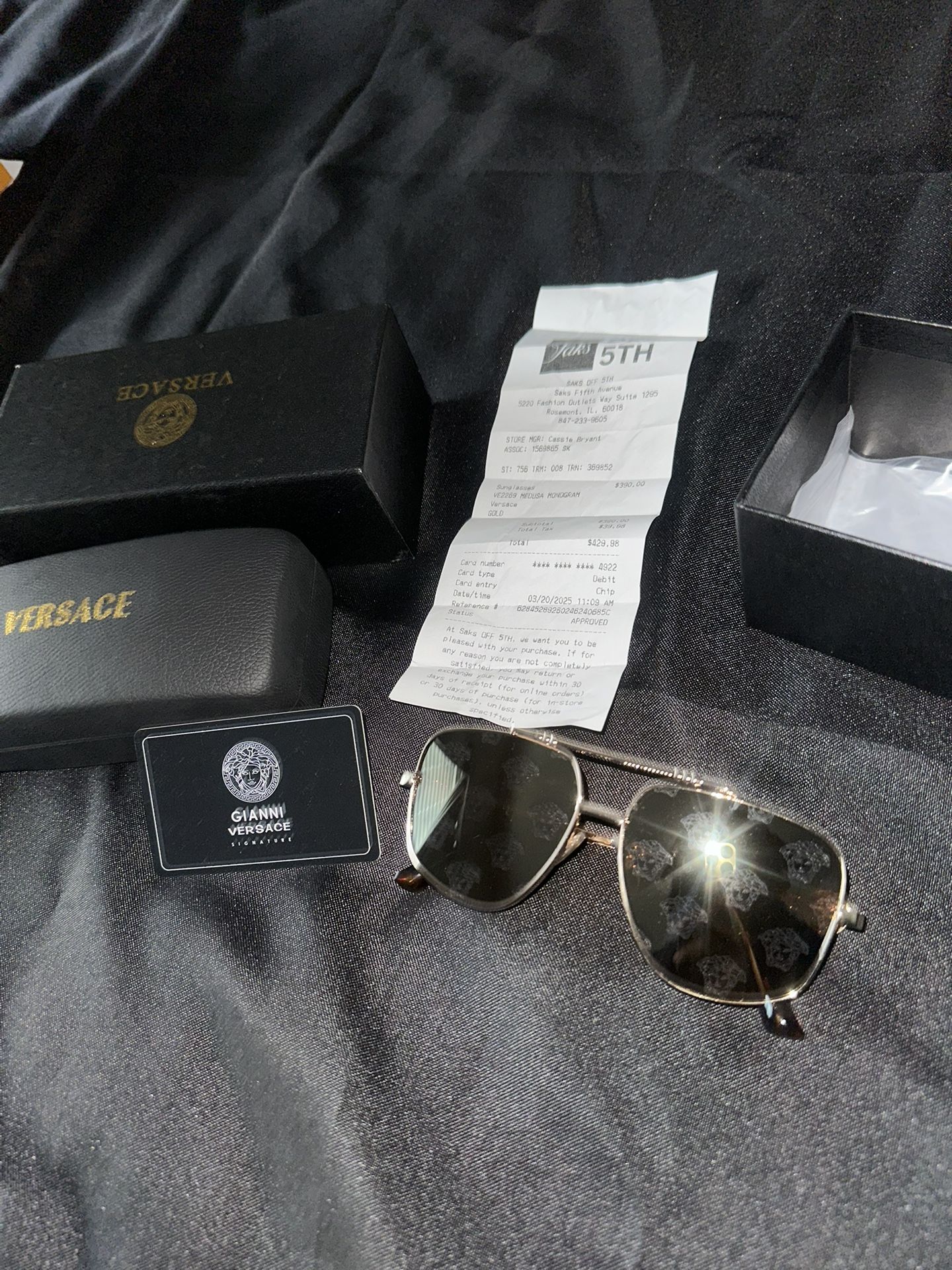 Gold Medusa Monogram Sunglasses