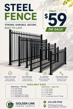 LA City-Approved Standard Iron/ Steel/ Metal Fence