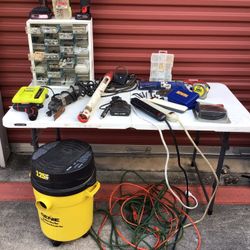 hyper Tough & Milwaukee Battery Operated Powered drill 20V Wet Dry Vacuum Ryobi 40V DREMMEL IRWIN work light TOOLBOX extension cords