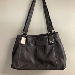 Gray Leather Purse