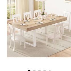 Oak And White Dinning Table