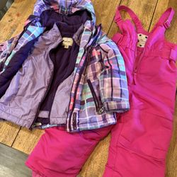 Girls Snow Bib And Jacket Set 3-4T