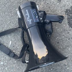 MyMealivos Bluetooth Megaphone with Siren Bullhorn 50 Watt Bullhorn Speaker with Detachable Microphone, Portable Lightweight Strap & 3.5mm Aux Input 