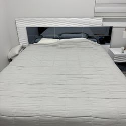White Mirror Bed Frame 