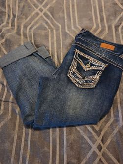 Amethyst Jeans Dark Wash Embroidered Pocket Denim Amethyst Jeans size 7