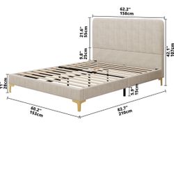 Queen Bed With Mattress And Spring Box  