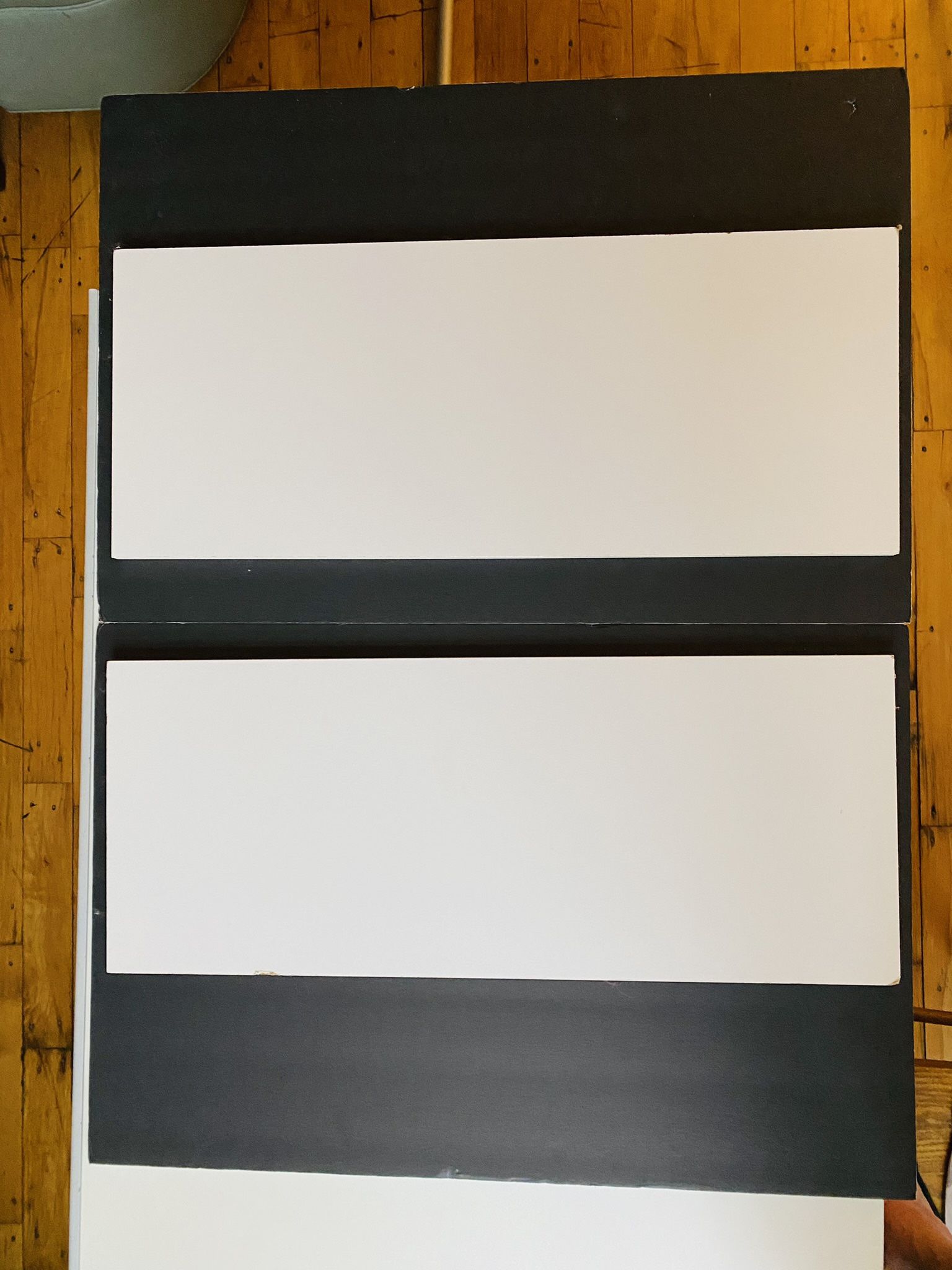 2 nice Wooden Shelves. White. Heavy duty. Like new condition. Excellent bargain. 28.25” x 11.5” x 0.75”.