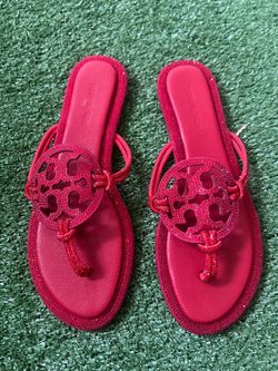 Tory Burch Miller Crystal Sandals – Red | Size 40