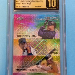 Griffey Jr/Ryan/Henderson 💥1of1💥Leaf Special Release 