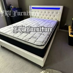 New Queen Bed Frame With Mattress 